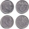Drittes Reich 2 Mark Lot: DEUTSCHES REICH 2x 2 Reichsmark 1938 D E (J.366) ss -