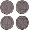 Deutsches Kaiserreich 5 Pfennig 1891-1895 Lot: DEUTSCHES REICH 2x 5 Pf. ... 12,80 EUR  Excl. 8,90 EUR Verzending