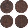 Deutsches Kaiserreich 2 Pfennige 1874-1875 Lot: DEUTSCHES REICH 2x 2 Pfe... 9,80 EUR  Excl. 8,90 EUR Verzending