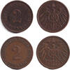 Deutsches Kaiserreich 2 Pfennig 1904 Lot: DEUTSCHES REICH 2x 2 Pf. (J.11... 9,80 EUR  Excl. 8,90 EUR Verzending