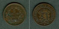 Alle Welt 5 Cent LUXEMBURG 5 Centimes 1854 ss+/ss -
