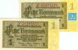 Banknoten 1 DEUTSCHE MARK Lot: DDR 2x Banknote 1 MARK 1948 ohne/mit Kupon I-II -