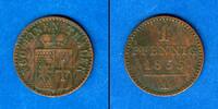 Altdeutschland 1 Pfennig Waldeck Pyrmont 1855 A ss+ -
