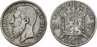 BELGIEN 50 Centimes Leopold II., 1865-1909. -