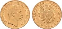 10 Mark 1877, H - Darmstadt. Hessen Ludwig III., 1848-1877. Vorzüglich