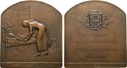 Bronzeplakette 1919 (v. Devreese) BELGIEN  Vorzüglich +