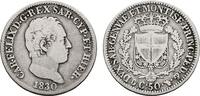 ITALIEN 50 Centesimi Karl Felix, 1821-1831. -