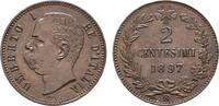 ITALIEN Ku.-2 Centesimi Umberto I., 1878-1900. -