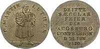 Reformation Silbermedaille 300-Jahrfeier der Übergabe der Augsburger Konfession 1830. -