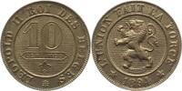 Belgien-Königreich 10 Centimes Leopold II. 1865-1909. -