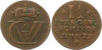 Braunschweig-Lüneburg-Celle Cu 1 1/2 Pfennig Georg Wilhelm 1665-1705. -