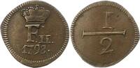 Württemberg 1/2 Kreuzer Friedrich II. 1797-1805. -