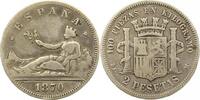 Spanien 2 Pesetas Provisorische Regierung 1868-1871. -