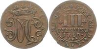 Bentheim-Tecklenburg-Rheda 3 Pfennig Moritz Casimir 1710 - 1768. -