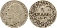 Württemberg 1/2 Gulden Wilhelm I. 1816-1864. -