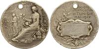 Tunesien SIlbermedaille 1912 Französisches Protektorat 1881-1957. Gelocht. F-VF