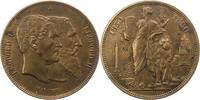 Belgien-Königreich Kupfermedaille, Modell zu 5 Francs Leopold II. 1865-1909. -