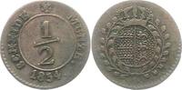 Württemberg 1/2 Kreuzer Wilhelm I. 1816-1864. -