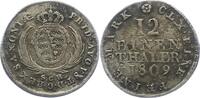 Sachsen-Albertinische Linie 1/12 Taler 1809 Friedrich August I. 1806-1827. VF-