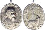 Sachsen-Albertinische Linie Tragbare ovale Silbergussmedaille Johann Georg II. 1656-1680. -