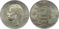 Serbien 2 Dinar Alexander 1889-1902. -