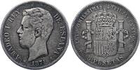 Spanien Fälschung 5 Peseten 1 Amadeo I. 1871-1873. -
