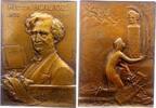 Musiker Bronzemedaille Berlioz, Hector *1803 Côte St. André, +1869 Paris, französischer Komponist. -