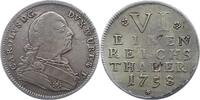 Württemberg 1/6 Taler Karl Eugen 1744-1793. -