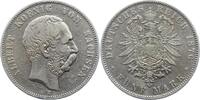 Sachsen 5 Mark Albert 1873-1902. -