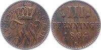 Mecklenburg-Strelitz 3 Pfennig Friedrich Wilhelm 1860-1904. -