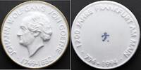 Personenmedaillen Porzellanmedaille Goethe, Johann Wolfgang von *1749 Frankfurt, +1832. -