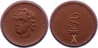 Personenmedaillen Braune Probe Porzellanmedaille Goethe, Johann Wolfgang von *1749 Frankfurt, +1832. -