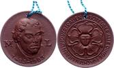 Reformation Braune Porzellanmedaille 500. Geburtstag von Martin Luther 1983. -