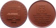 Reformation Große Braune Porzellanmedaille 1 500. Geburtstag von Martin Luther 1983. -