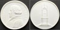 Reformation Porzellanmedaille Errichtung des Lutherdenkmals in Wittenberg 1821. -