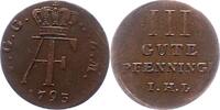 Mecklenburg-Strelitz 3 Pfennig Adolf Friedrich IV. 1752-1794. -