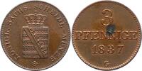 Sachsen-Albertinische Linie 3 Pfennig Friedrich August II. 1836-1854. -