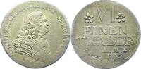 Mecklenburg-Schwerin 1/6 Taler Christian Ludwig II. 1747-1756. -