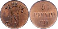 Finnland 5 Penniä 1 Nikolaus II. von Russland 1894-1917. -