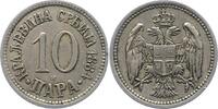 Serbien 10 Para Milan I. Obrenowitsch 1882-1889, seit 1868 Fürst. -