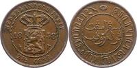 Niederlande-Niederländisch-Ostindien 2 1/2 Cent Wilhelm III. 1849 - 1890. -