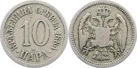 Serbien 10 Para Milan I. Obrenowitsch 1882-1889, seit 1868 Fürst. -
