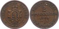 Sachsen-Albertinische Linie 2 Pfennig Johann 1854-1873. -