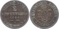 Sachsen-Albertinische Linie 2 Pfennig 1864 B Johann 1854-1873. Belag, se... 5,00 EUR  plus 6,00 EUR verzending