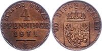 Brandenburg-Preußen 4 Pfennig Wilhelm I. 1861-1888. -
