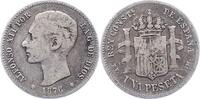 Spanien Peseta Alfons XII. 1874-1885. -