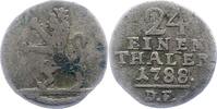 Hessen-Kassel 1/24 Taler 1788 DF Wilhelm IX. 1785-1803. Schön - sehr sch... 9,00 EUR  plus 6,00 EUR verzending
