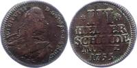 Hessen-Kassel Cu-3 Heller Wilhelm VIII. 1751-1760. -