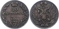 Russland 20 Kopeken 1838 Nikolaus I. 1825-1855. F-VF