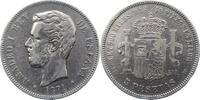 Spanien 5 Peseten Amadeo I. 1871-1873. -